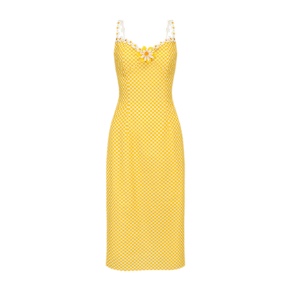 Daisy Gingham Midi Dress