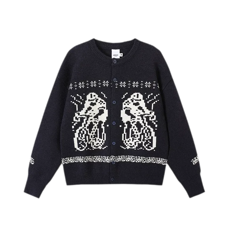 Fair Isle Relaxed Cardigan Sweater