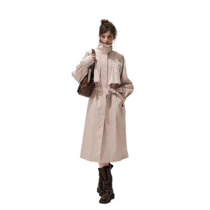 Gathered Cape Trench Coat