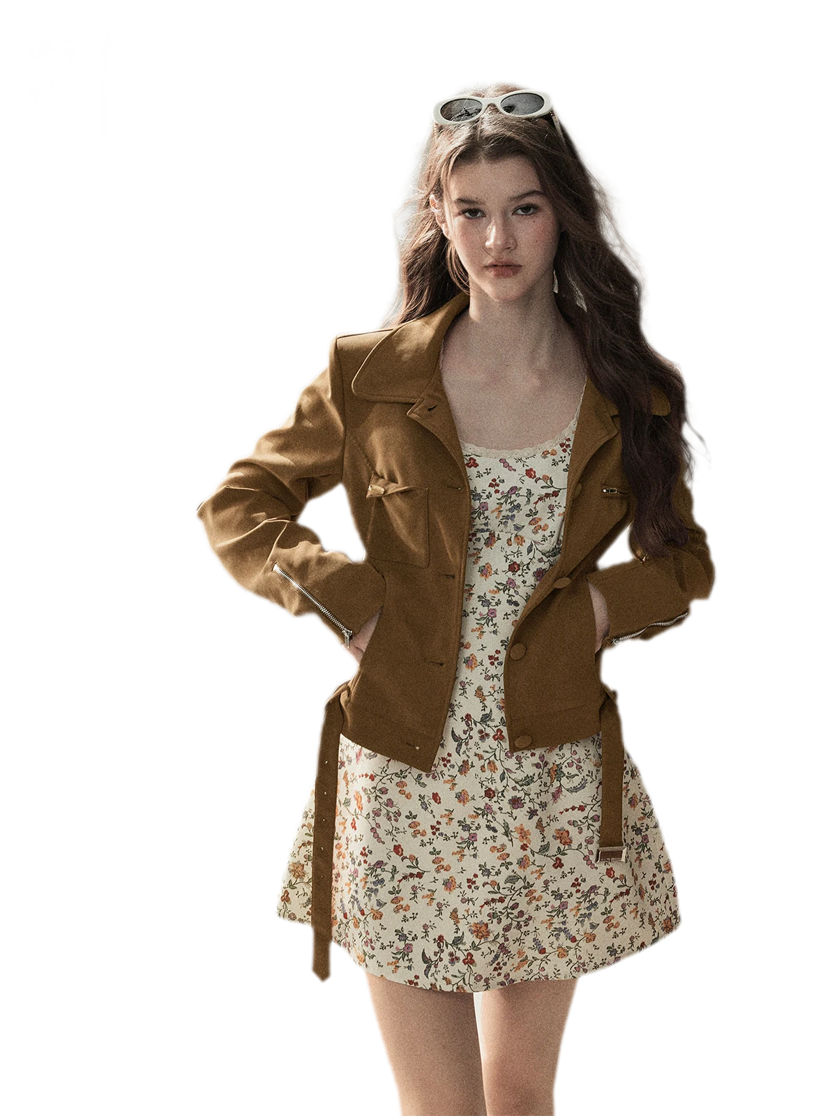 Soft Suede Cropped Utility Jacket