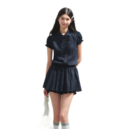 Cotton Waist-Shaping Shirt Dress