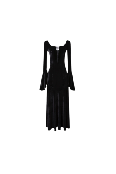 Black Velvet Witch Long Dress (No Veil) / S