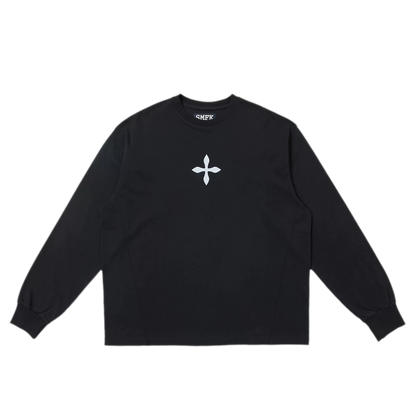 Cross Statue Oversized Long Sleeve Top