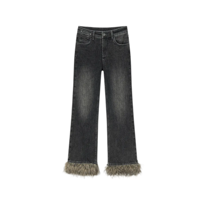 Vintage Washed Cropped Flare Jeans