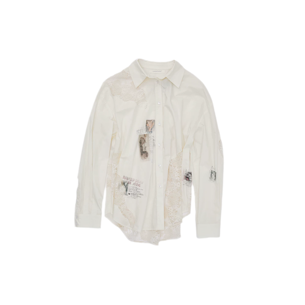 Lace Patchwork Oversized Shirt