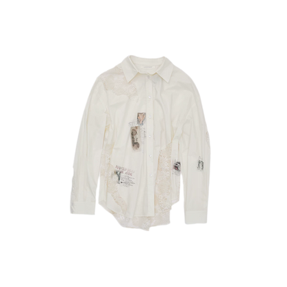 Lace Patchwork Oversized Shirt