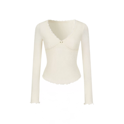 Acetate Velvet Lace Top