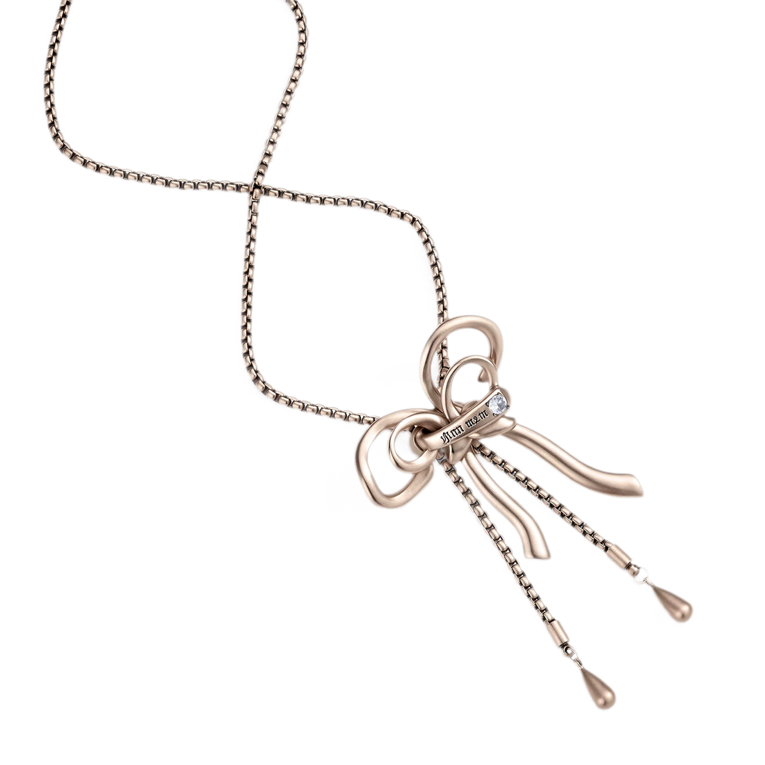 Vintage Rhinestone Bow Necklace
