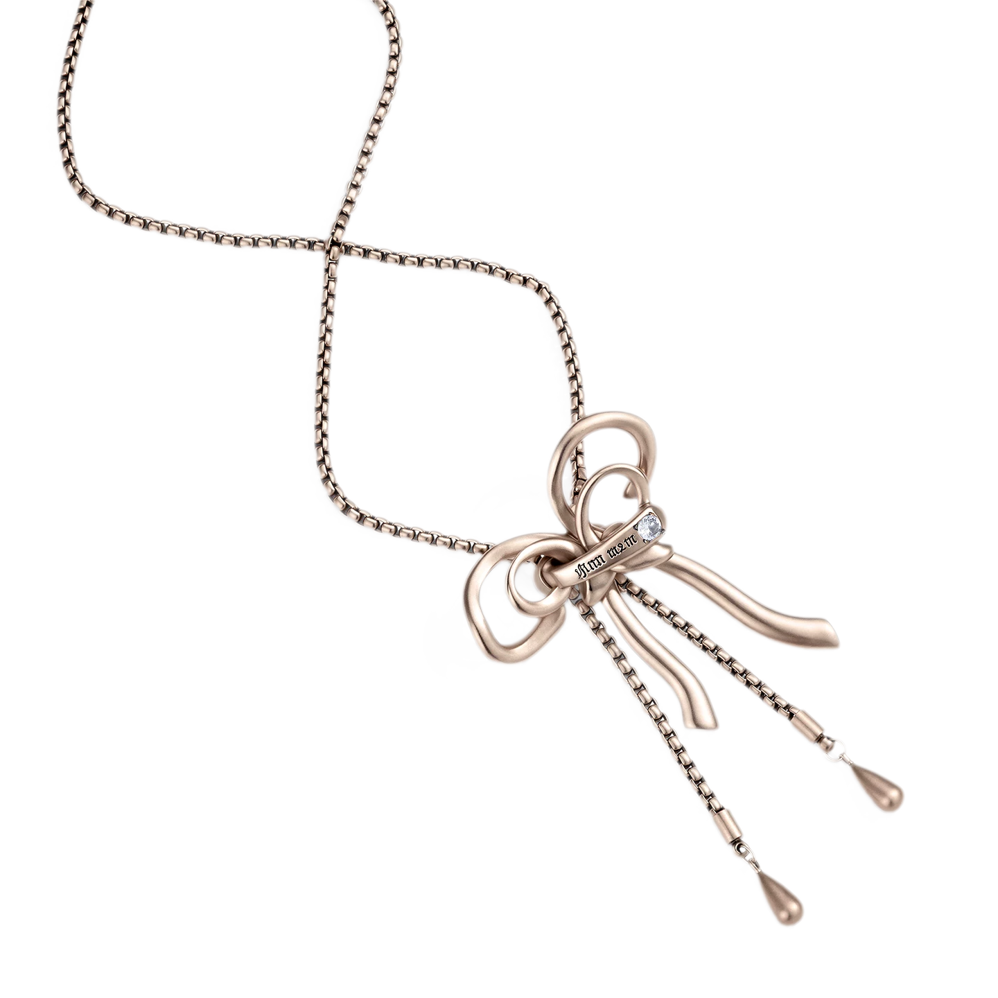 Vintage Rhinestone Bow Necklace