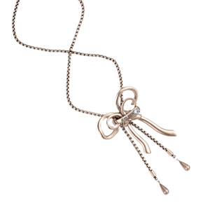 Vintage Rhinestone Bow Necklace