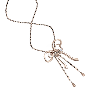 Vintage Rhinestone Bow Necklace