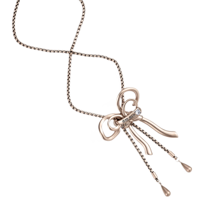 Vintage Rhinestone Bow Necklace