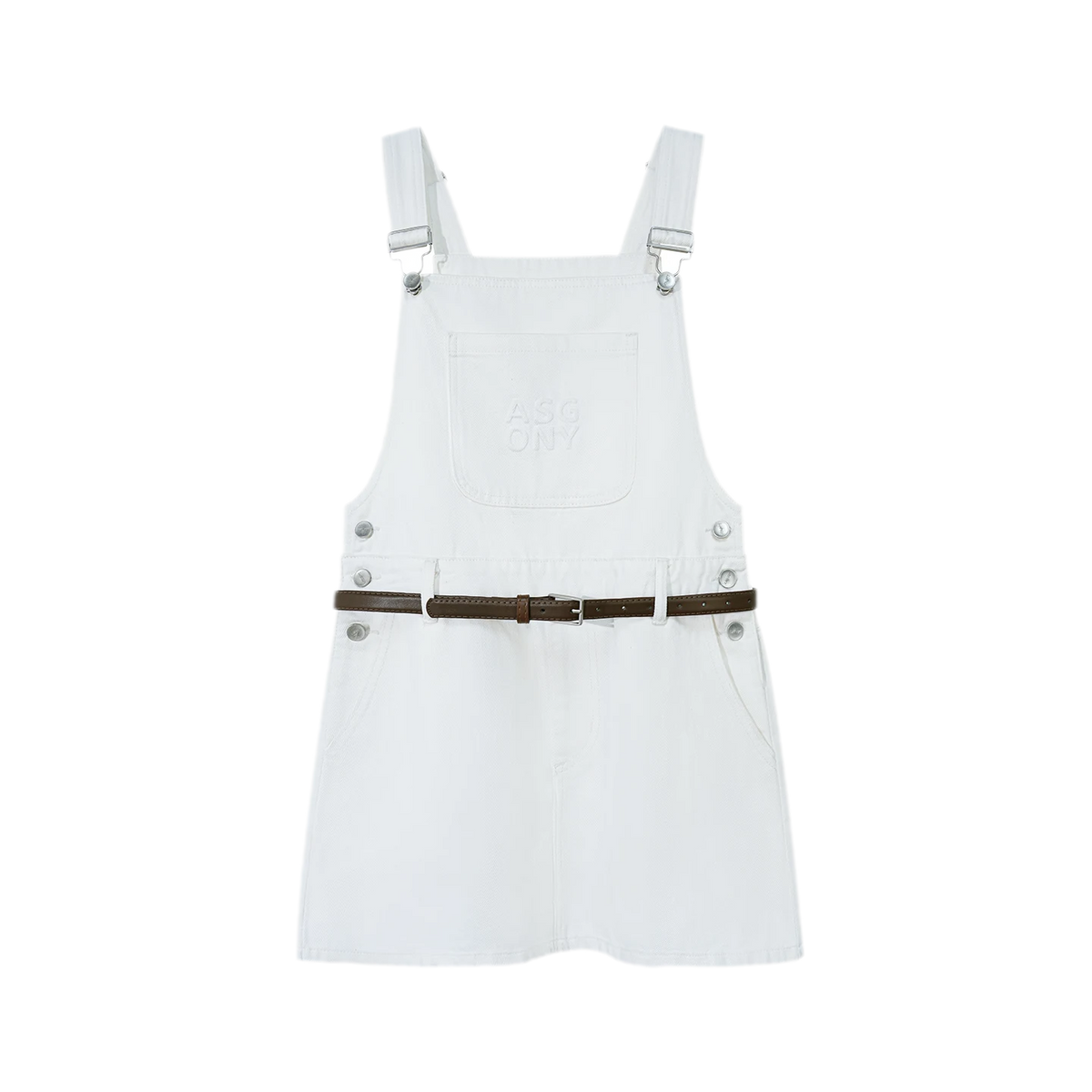 Cotton Denim Pinafore Mini Dress
