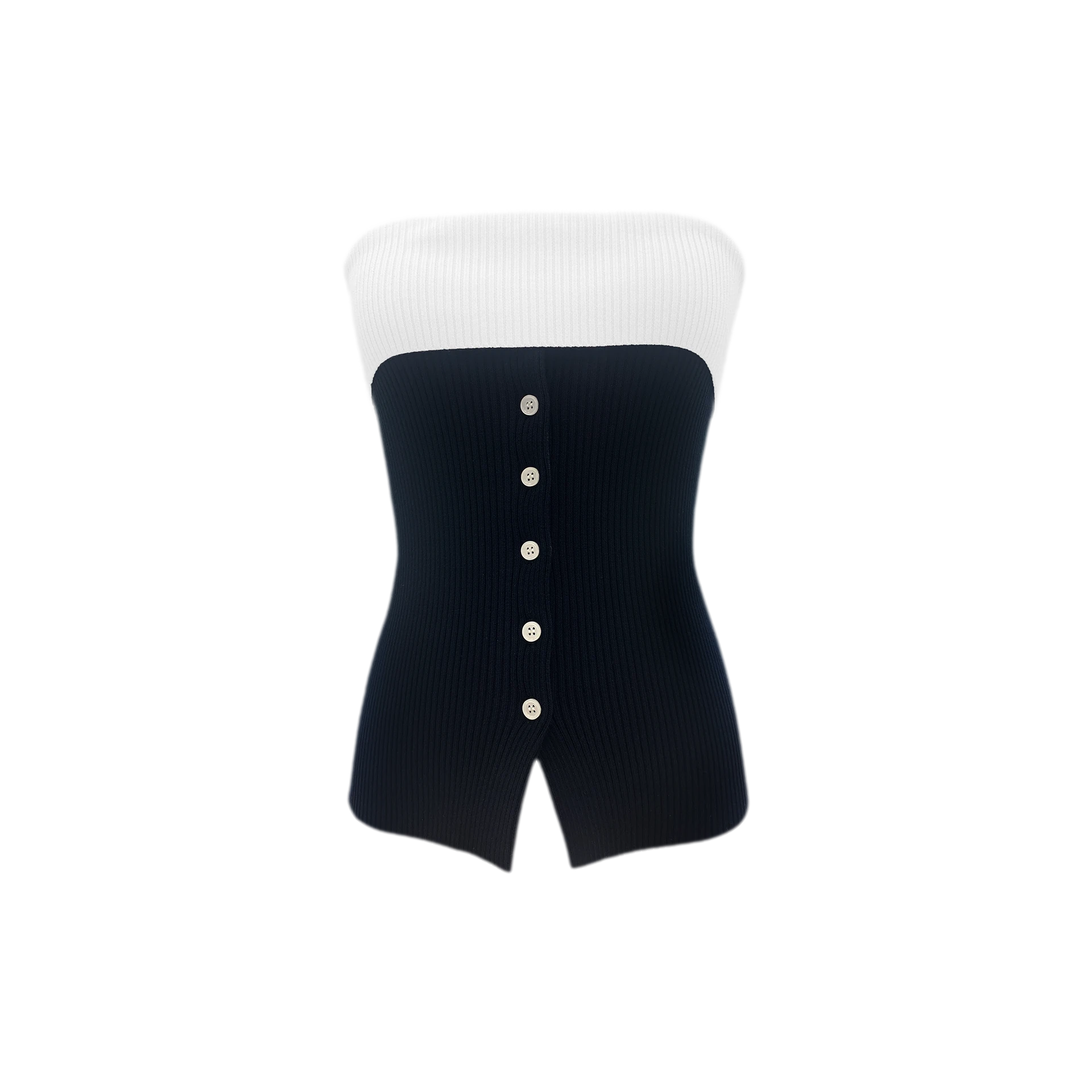 French Colorblock Bandeau Top