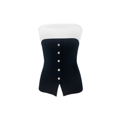 French Colorblock Bandeau Top