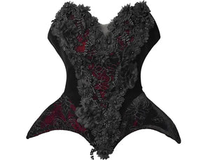 Corset nhung đỏ thẫm / S