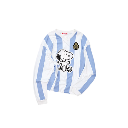 Retro Embroidered Striped T-Shirt