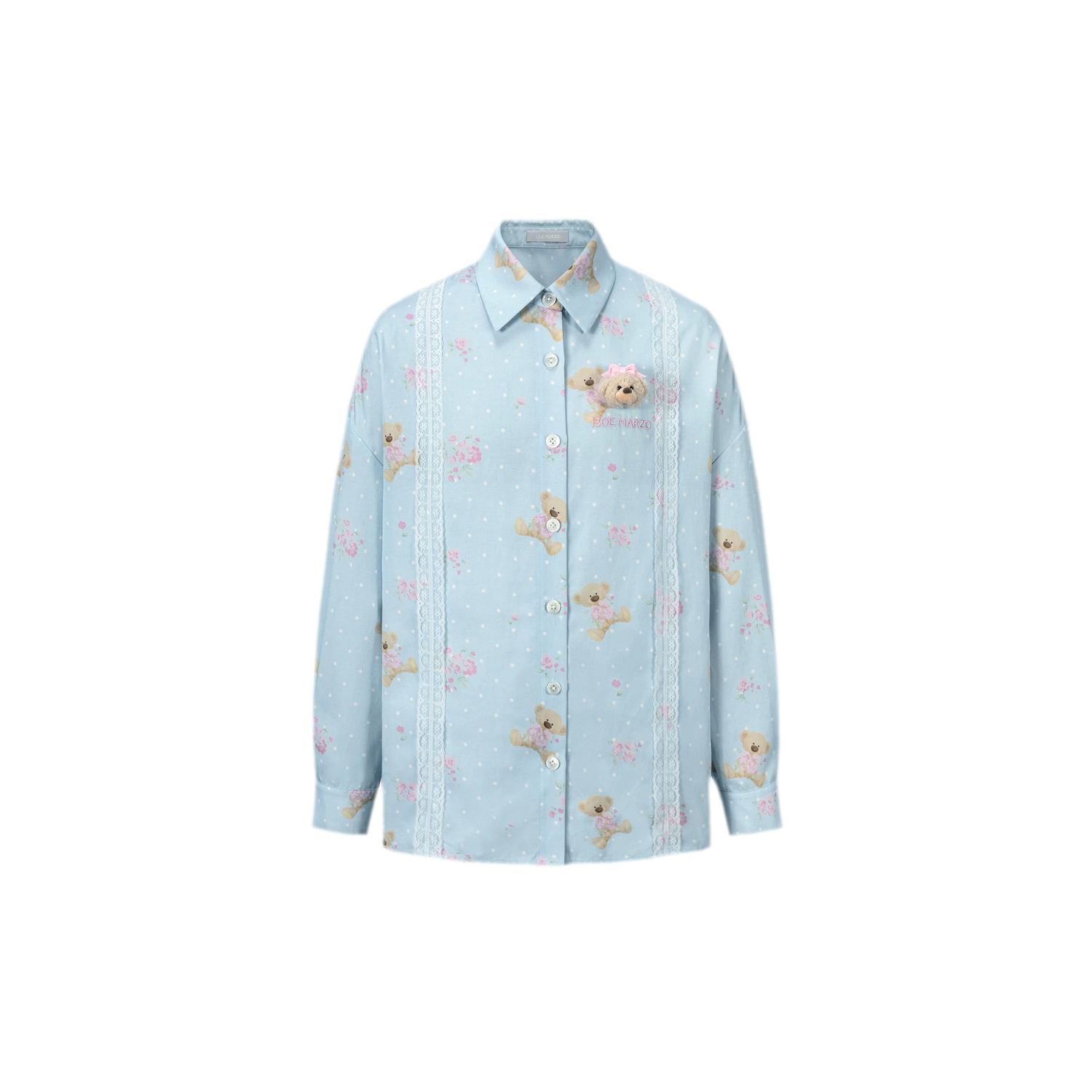 Floral Lace Trim Shirt