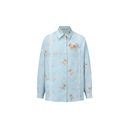 Floral Lace Trim Shirt
