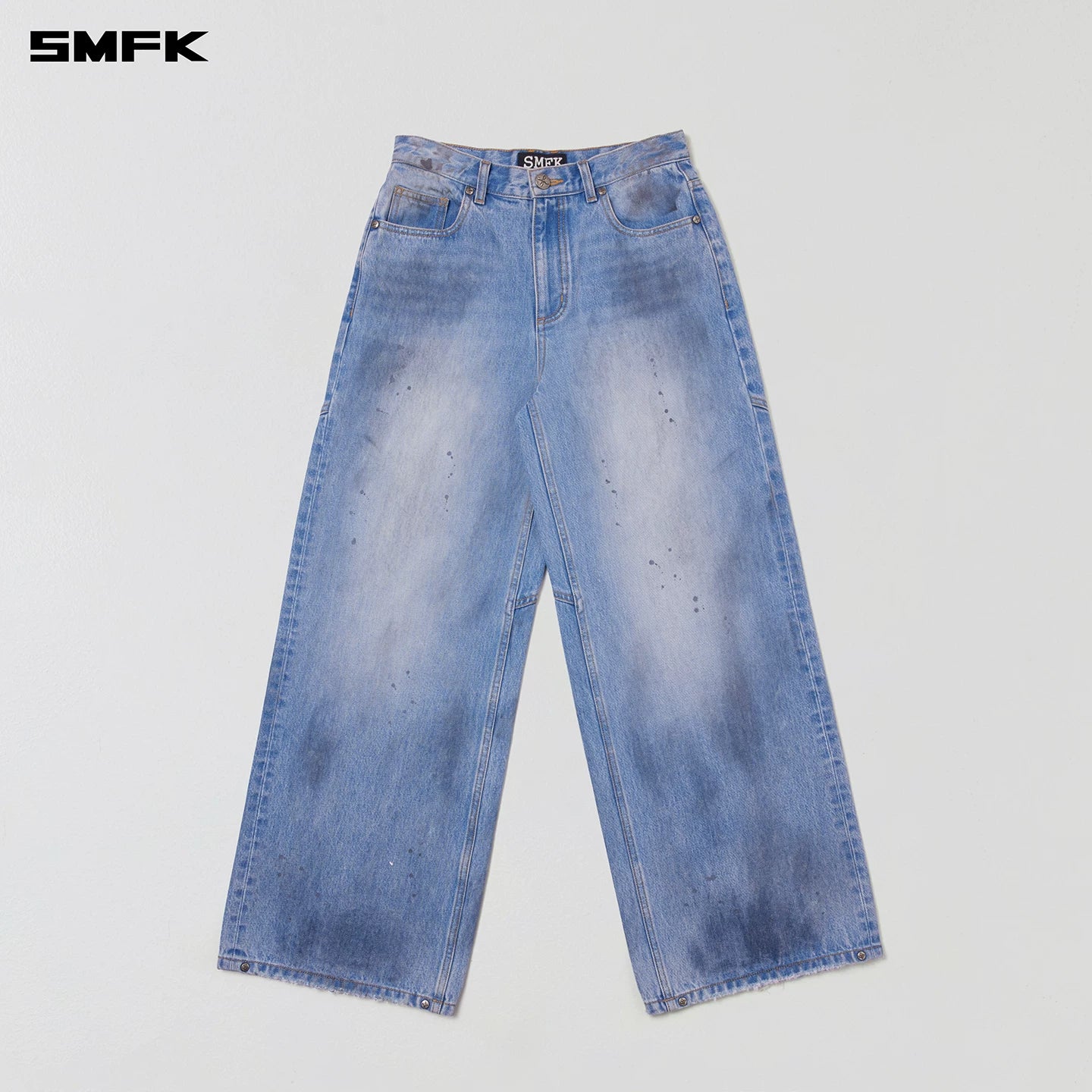 Cross Statue Desert Wide-Leg Jeans