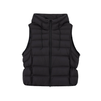 Cropped Hooded Duck-Down Vest