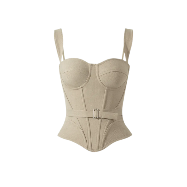 Herringbone Sculpted Waist Corset Top