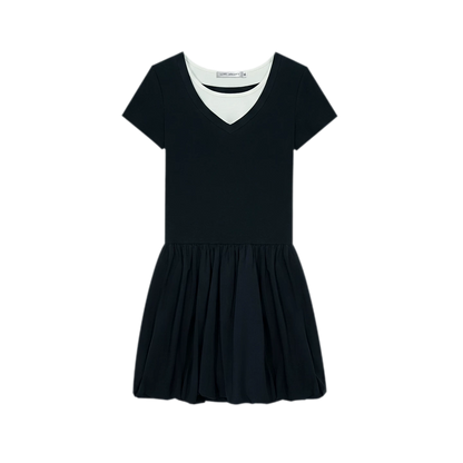 Contrast Trim Bubble Dress
