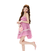 CYNR Romantic Contrast Chiffon Dress – view 18