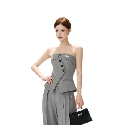 Structured Wide-Leg Suit Set