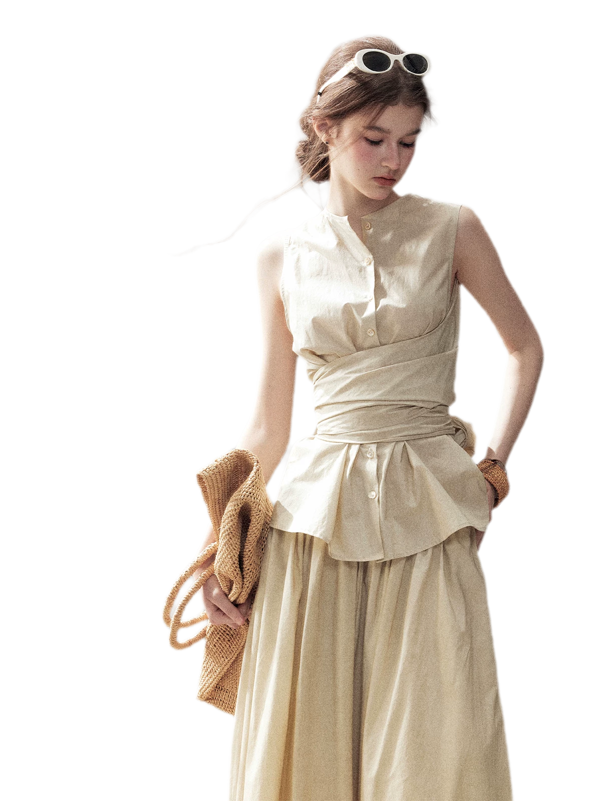Lace Trim Skirt Set