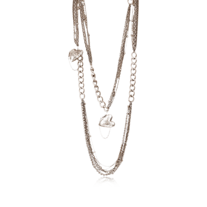 Vintage Multi-Layer Heart Pendant Sweater Necklace