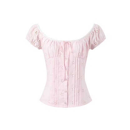 Vintage Bow Tie Waist-Defining Shirt