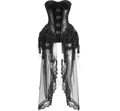 Áo corset bustier nhung lồng chim