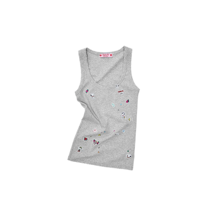 Washed Ribbed Scoop-Neck Tank
