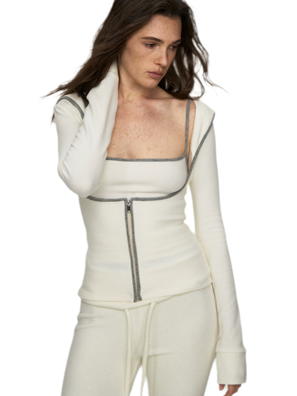 Soft Viscose Blend Three-Piece Set: Cardigan, Camisole &amp;