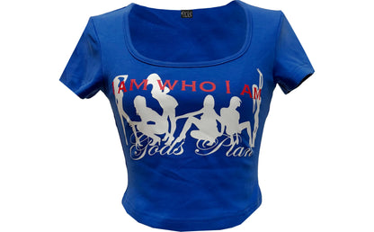T-shirt court bleu à imprimé graphique