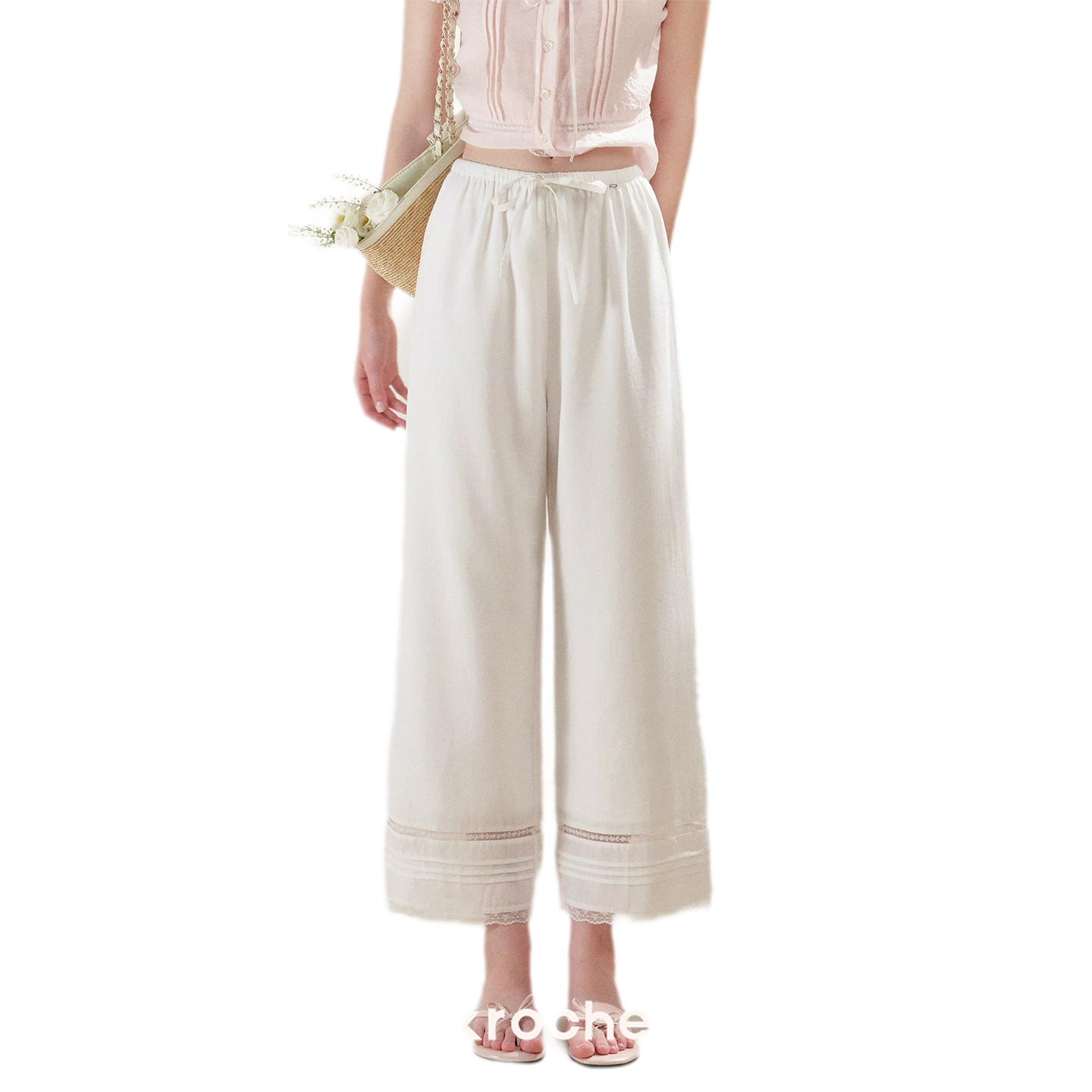 Tencel Linen Cropped Straight-Leg Pants