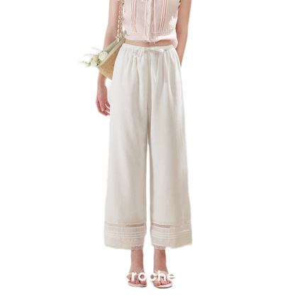 Tencel Linen Cropped Straight-Leg Pants