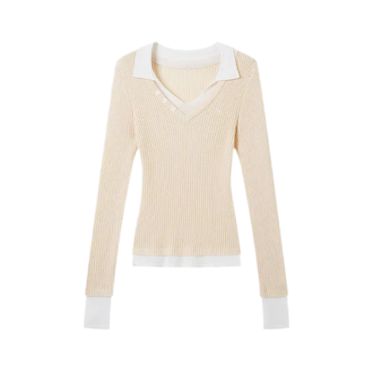 Worsted Colorblock V-Neck Sweater