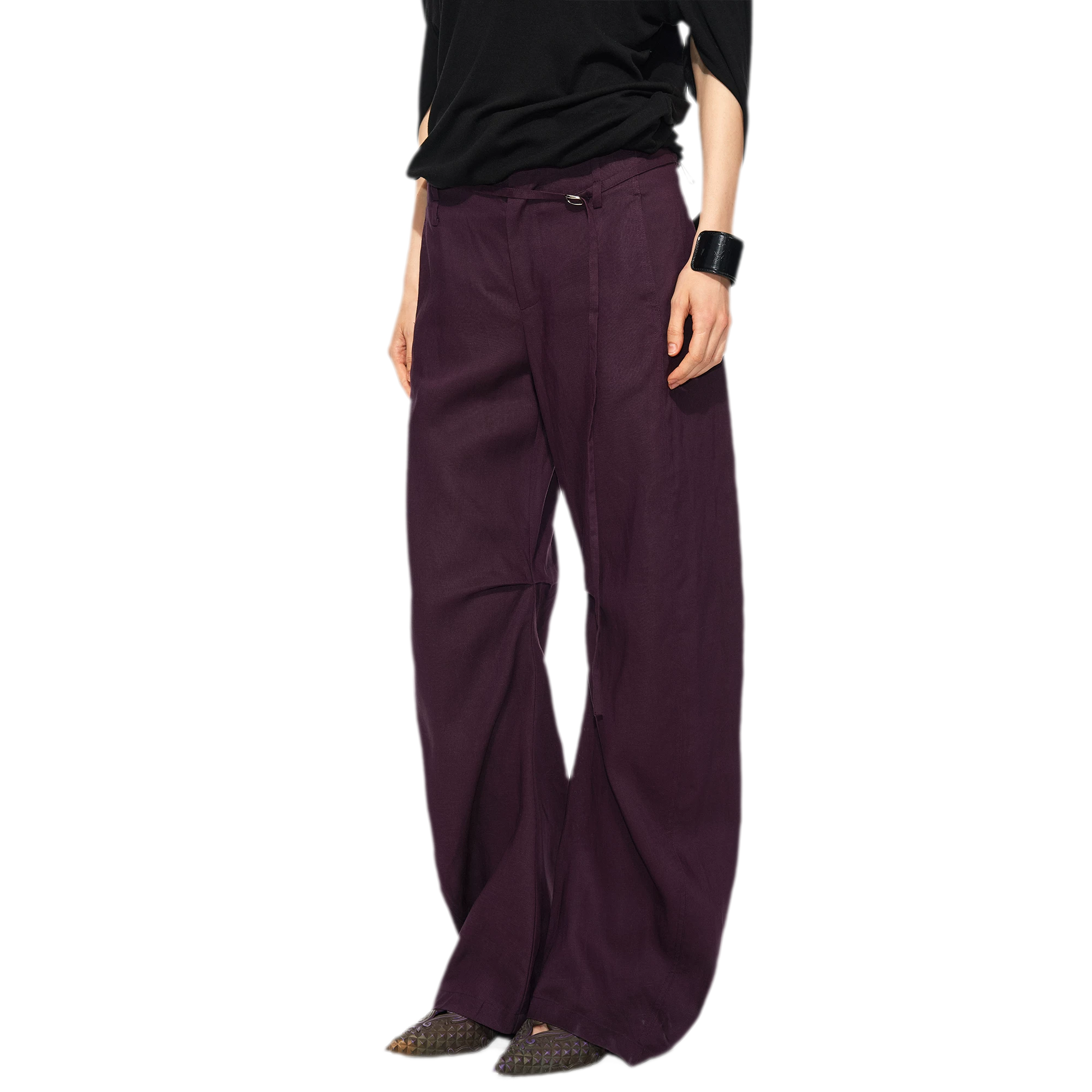 Linen Tencel Curved Pants