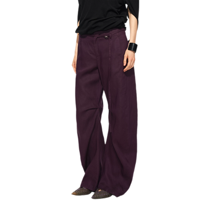 Linen Tencel Curved Pants