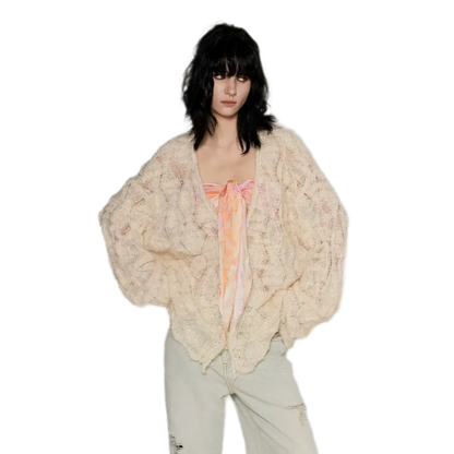 Mohair Alpaca Textured Cardigan