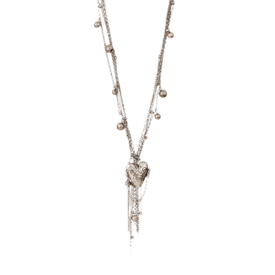 Vintage French Multi-Layer Heart Tassel Necklace