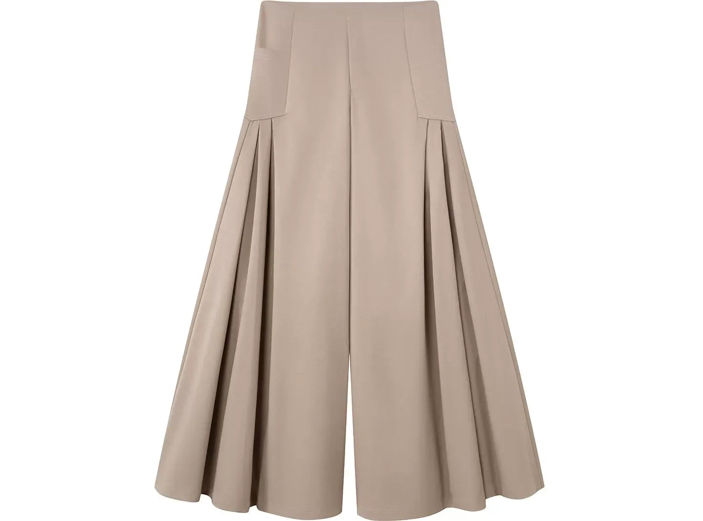 Structured A-Line Wide-Leg Pants