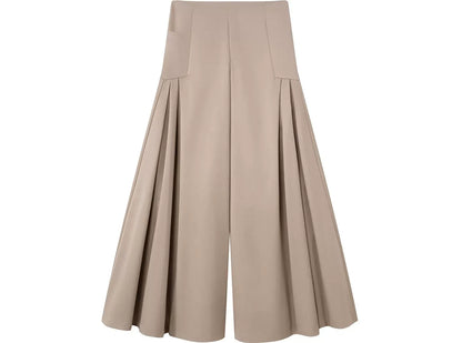 Structured A-Line Wide-Leg Pants