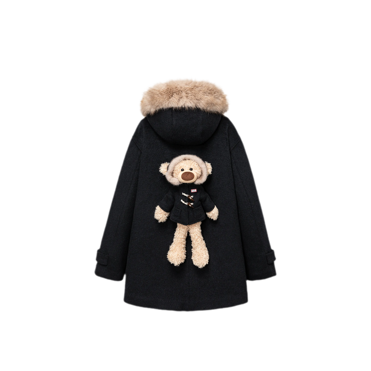 Manteau en laine texturée à boutons brandebourg