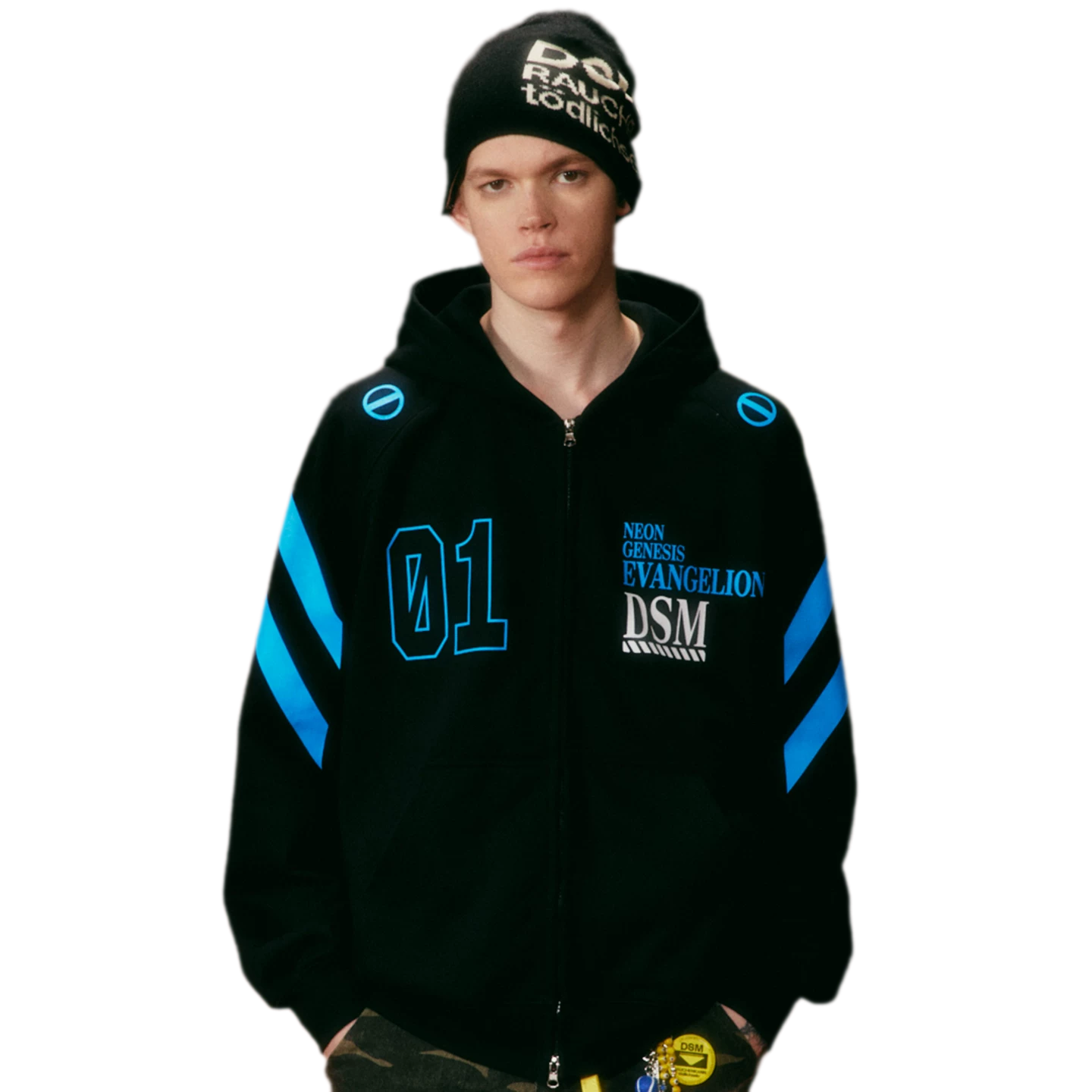 Screen-Printed Loose Hooded Sweatshirt