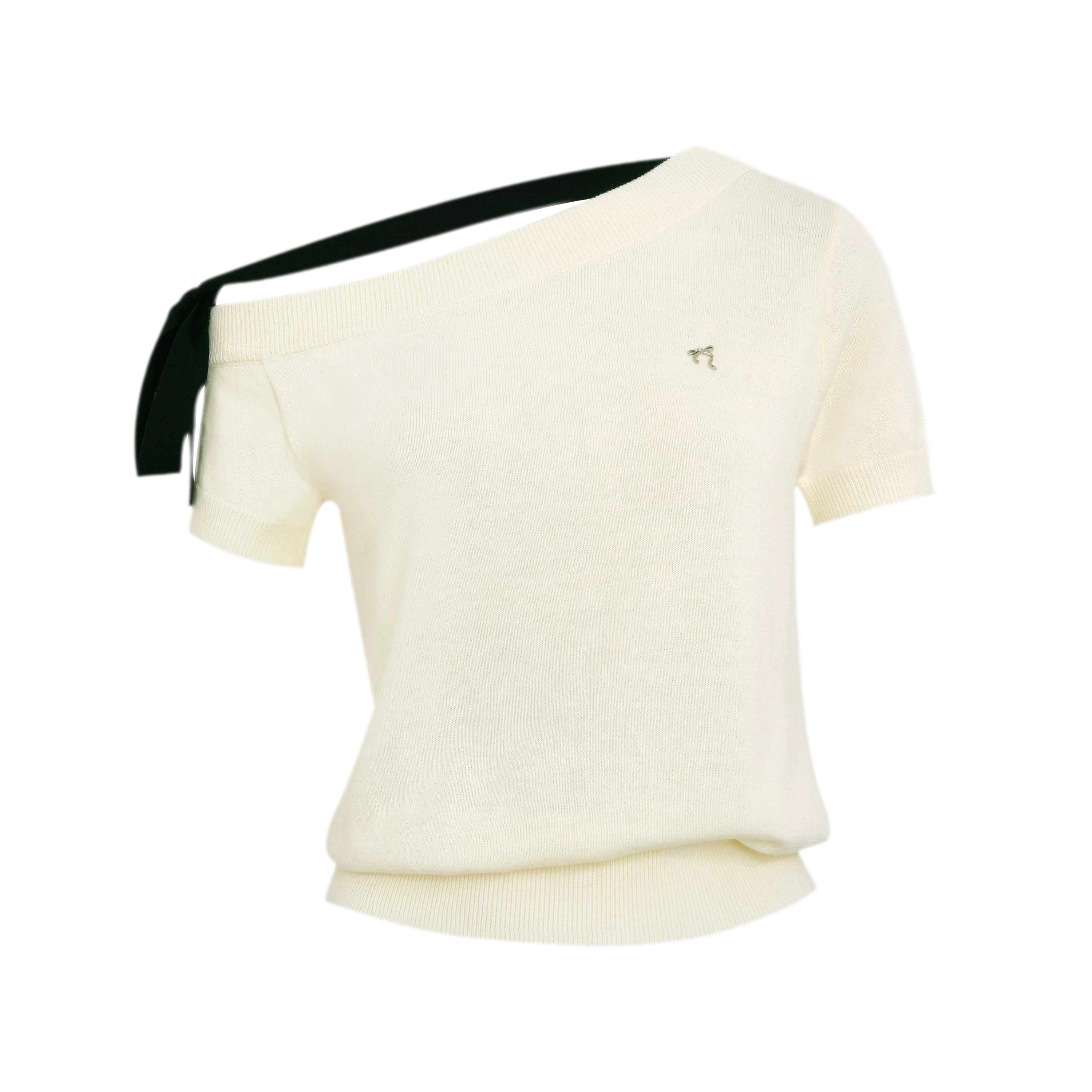Wool Blend Bow Knit Tee