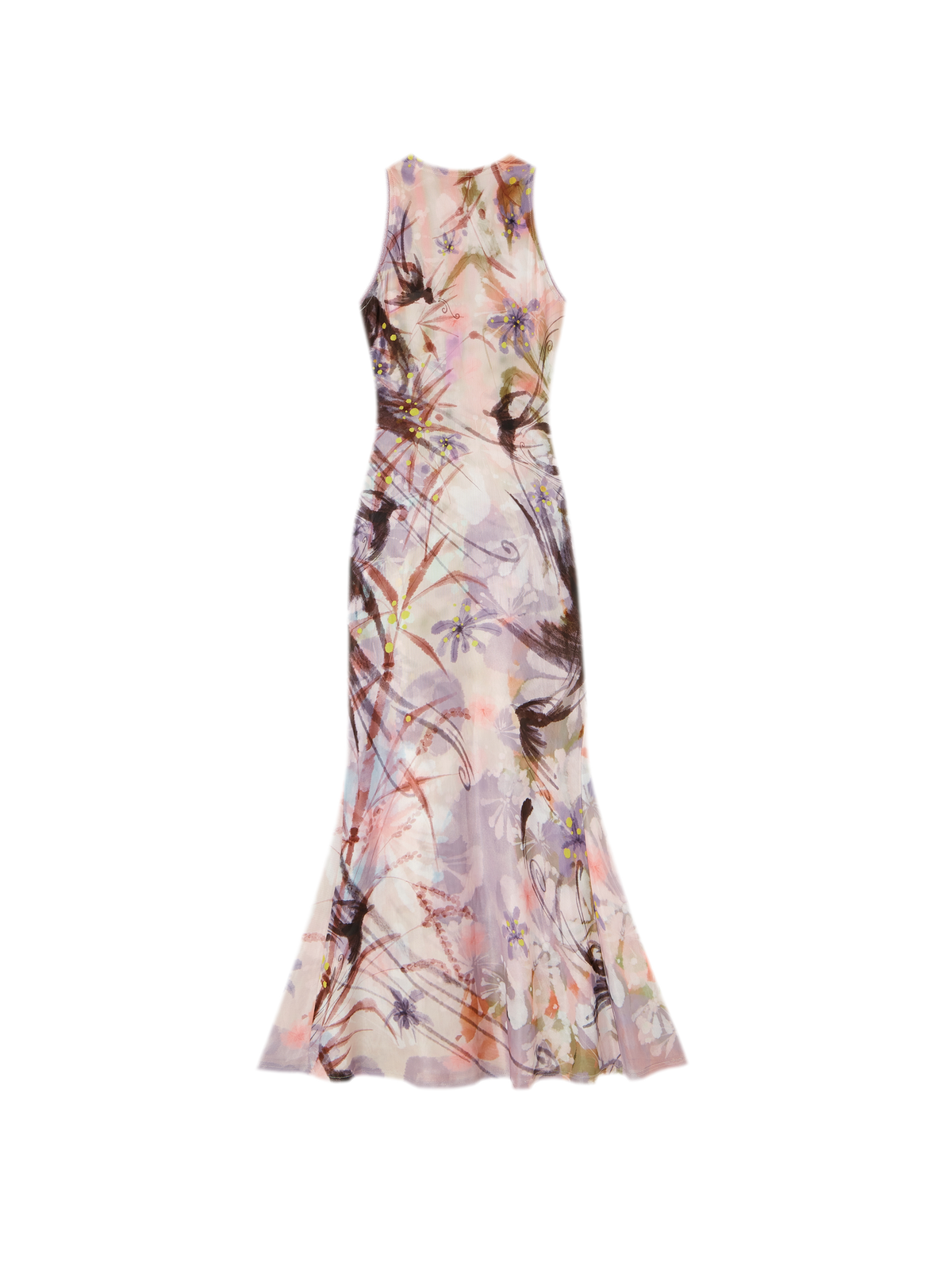 Printed Mock Neck Mermaid Dress