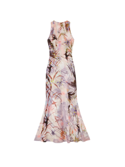 Printed Mock Neck Mermaid Dress